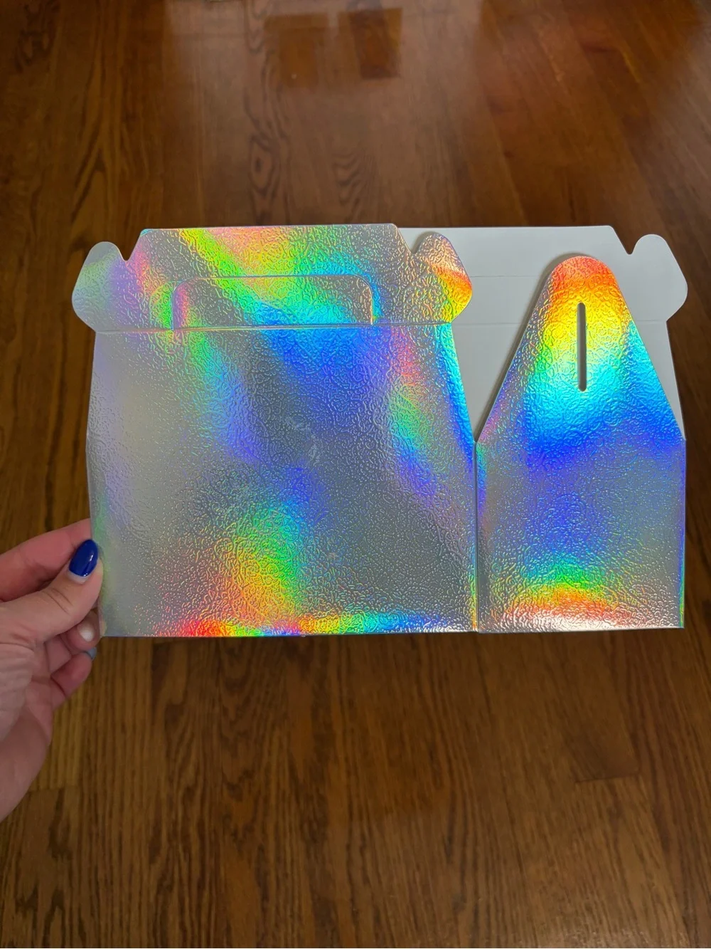 Holographic Iridescent Favor Box - Silver